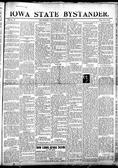 Iowa State Bystander, Mar 19, 1915