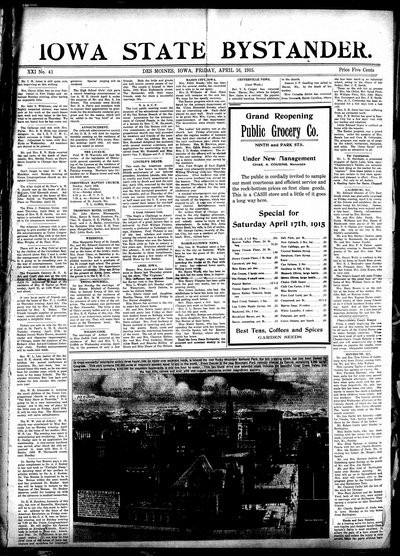 Iowa State Bystander, Apr 16, 1915