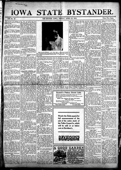 Iowa State Bystander, Apr 23, 1915