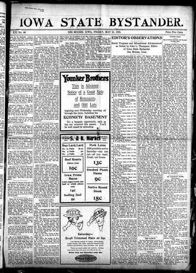 Iowa State Bystander, May 21, 1915