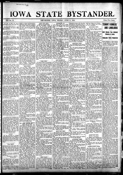 Iowa State Bystander, Jun 11, 1915