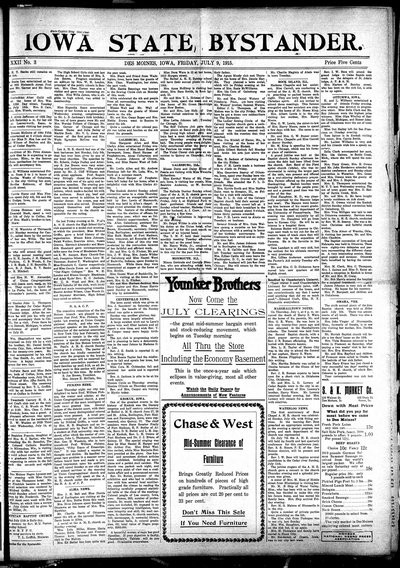 Iowa State Bystander, Jul 9, 1915