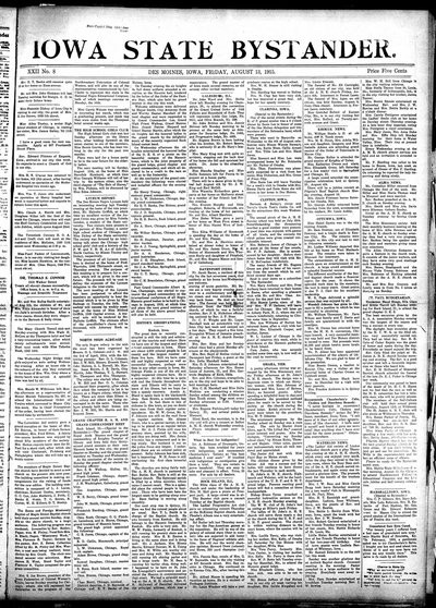 Iowa State Bystander, Aug 13, 1915