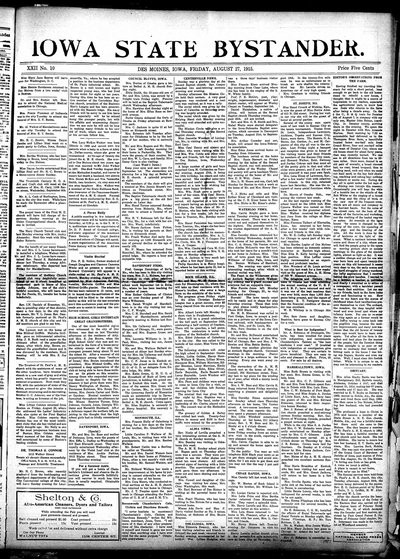 Iowa State Bystander, Aug 27, 1915