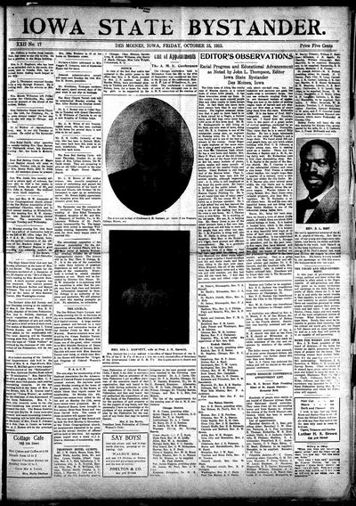 Iowa State Bystander, Oct 15, 1915