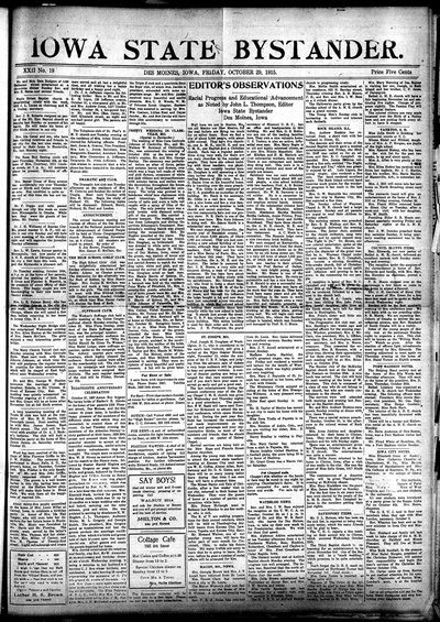 Iowa State Bystander, Oct 29, 1915