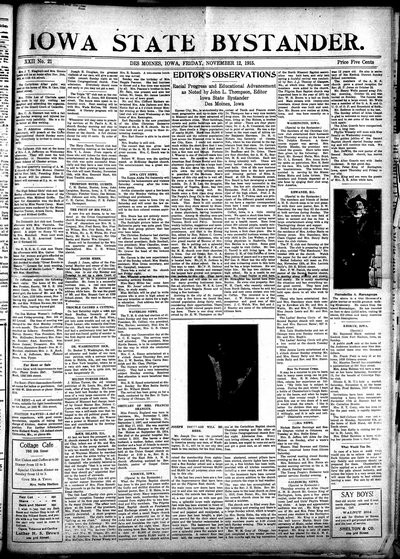 Iowa State Bystander, Nov 12, 1915