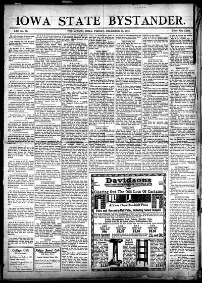 Iowa State Bystander, Dec 10, 1915