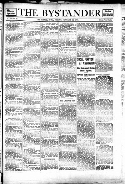 Iowa State Bystander, Jan 12, 1917