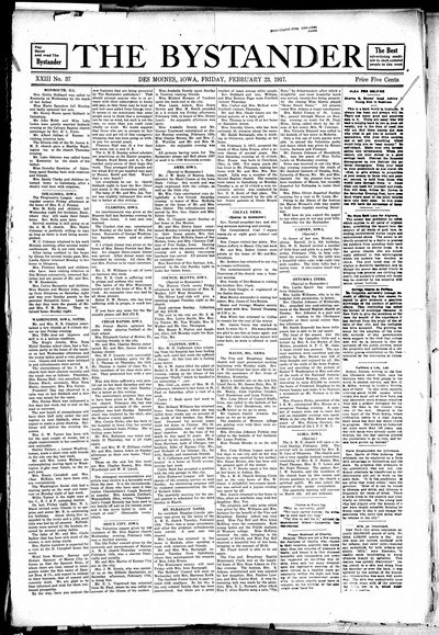 Iowa State Bystander, Feb 23, 1917