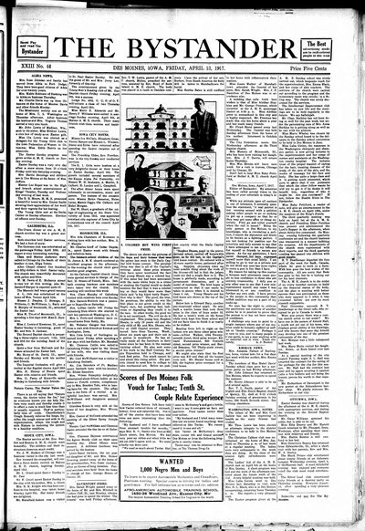 Iowa State Bystander, Apr 13, 1917