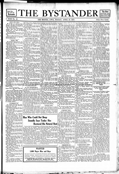 Iowa State Bystander, Apr 20, 1917