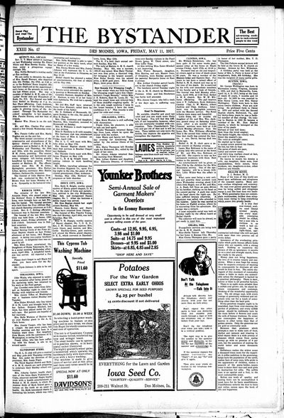 Iowa State Bystander, May 11, 1917