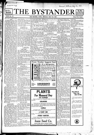 Iowa State Bystander, May 25, 1917