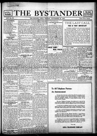 Iowa State Bystander, Nov 29, 1918