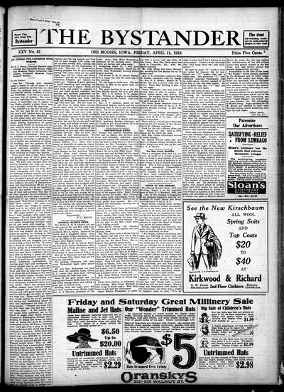 Iowa State Bystander, Apr 11, 1919