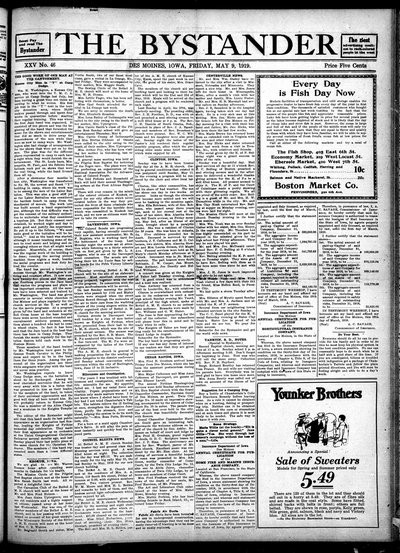 Iowa State Bystander, May 9, 1919