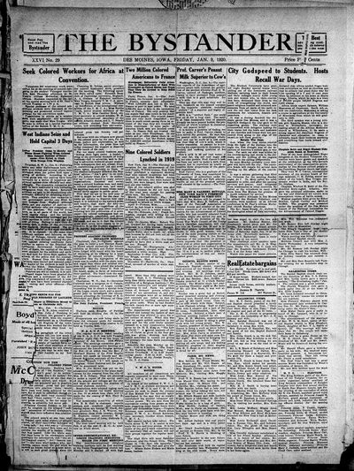Iowa State Bystander, Jan 9, 1920