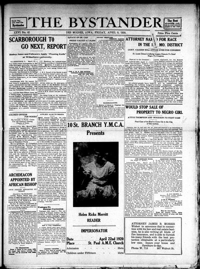 Iowa State Bystander, Apr 9, 1920