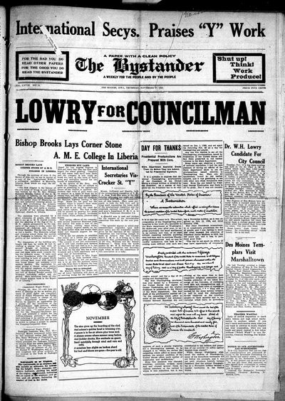 Iowa State Bystander, Nov 17, 1921