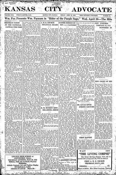 Kansas City Advocate, Apr 25, 1919