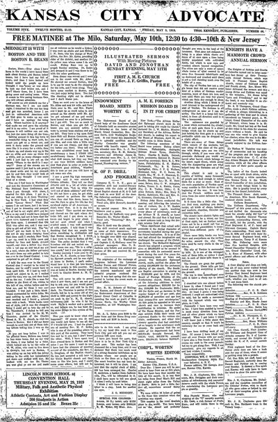 Kansas City Advocate, May 9, 1919