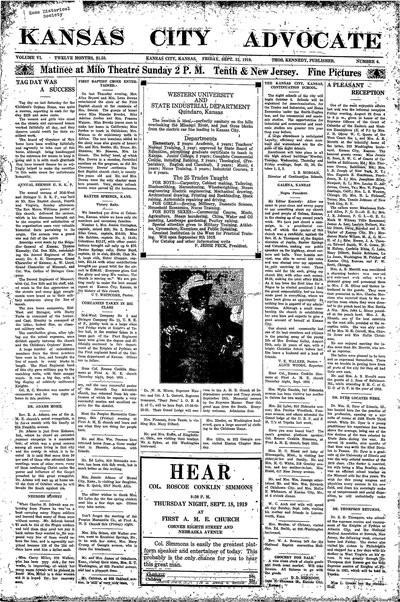 Kansas City Advocate, Sep 12, 1919