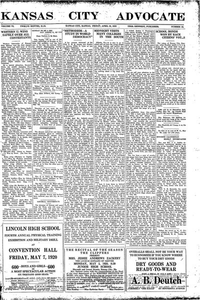 Kansas City Advocate, Apr 30, 1920