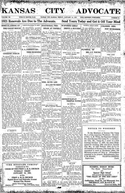 Kansas City Advocate, Jan 14, 1921