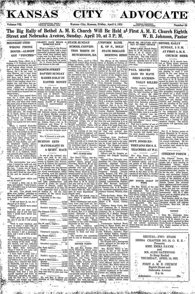 Kansas City Advocate, Apr 8, 1921