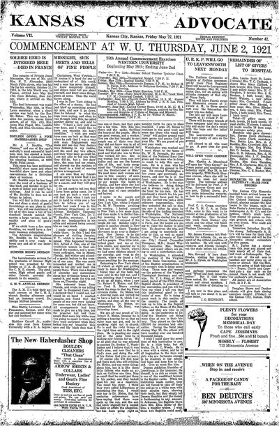 Kansas City Advocate, May 27, 1921