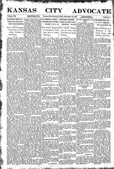 Kansas City Advocate, Sep 16, 1921