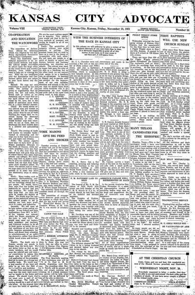 Kansas City Advocate, Nov 18, 1921