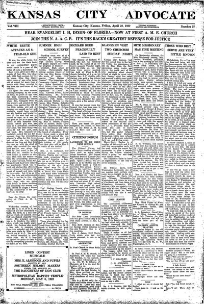 Kansas City Advocate, Apr 28, 1922