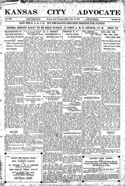 Kansas City Advocate, May 19, 1922