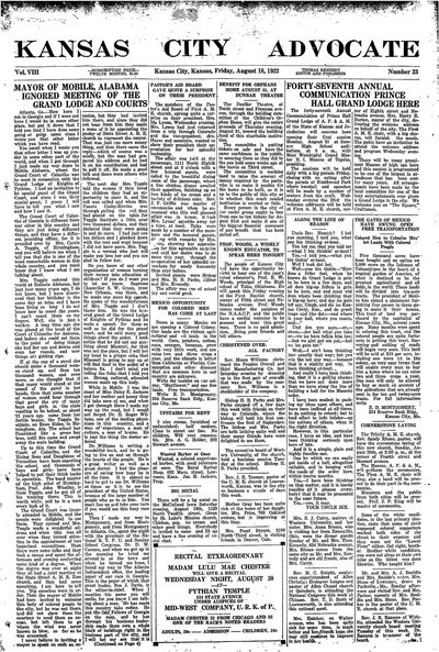 Kansas City Advocate, Aug 18, 1922