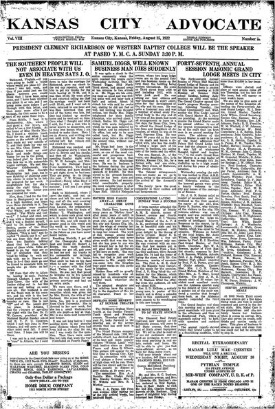 Kansas City Advocate, Aug 25, 1922