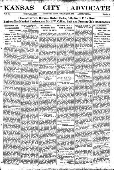 Kansas City Advocate, Sep 29, 1922