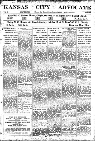 Kansas City Advocate, Oct 13, 1922