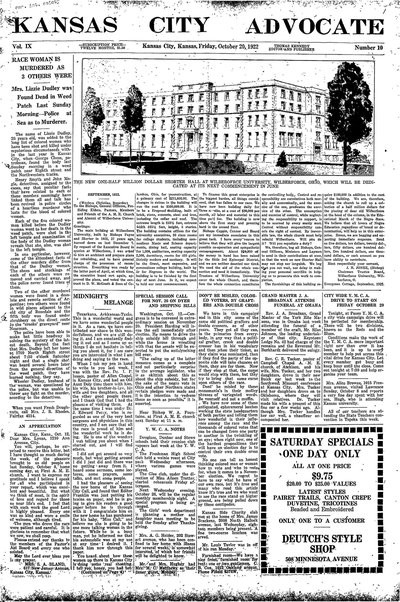 Kansas City Advocate, Oct 20, 1922
