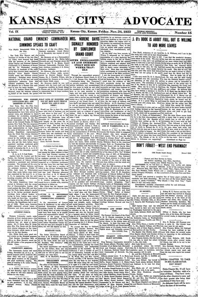 Kansas City Advocate, Nov 24, 1922