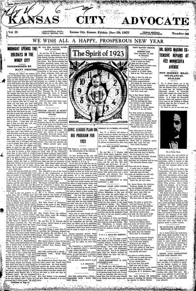 Kansas City Advocate, Dec 29, 1922