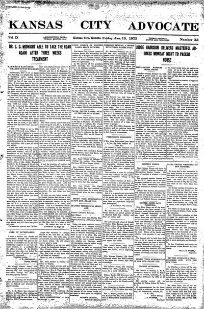 Kansas City Advocate, Jan 19, 1923