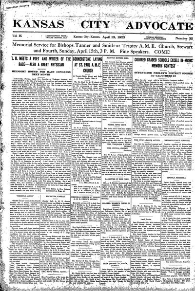 Kansas City Advocate, Apr 13, 1923