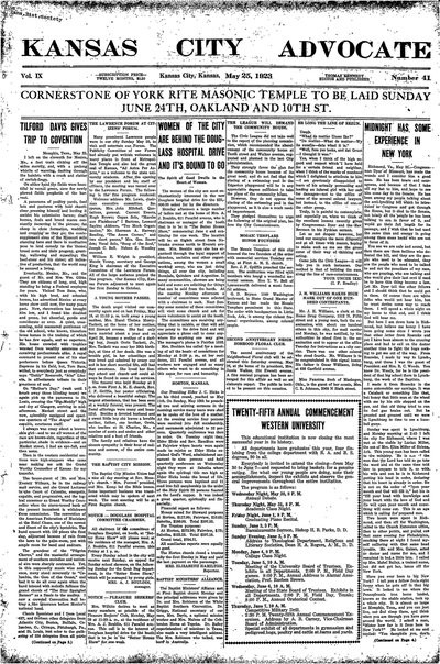 Kansas City Advocate, May 25, 1923