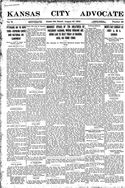Kansas City Advocate, Aug 10, 1923