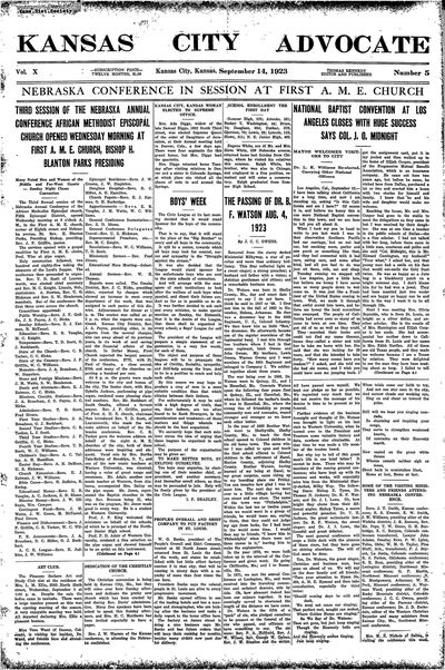 Kansas City Advocate, Sep 14, 1923