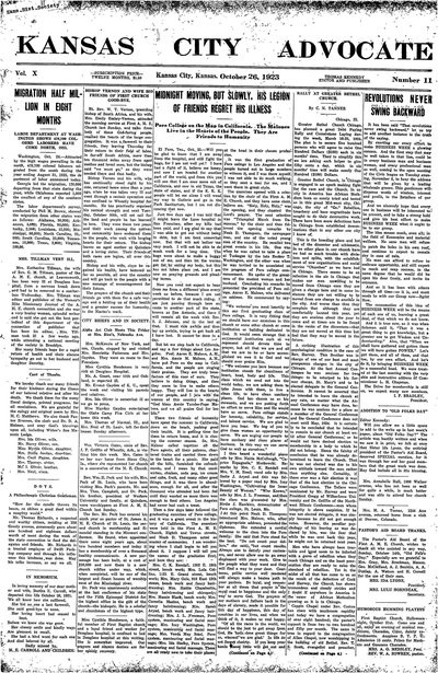 Kansas City Advocate, Oct 26, 1923