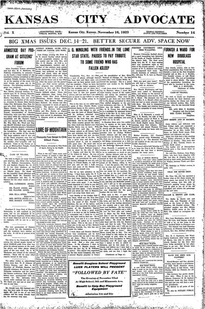 Kansas City Advocate, Nov 16, 1923