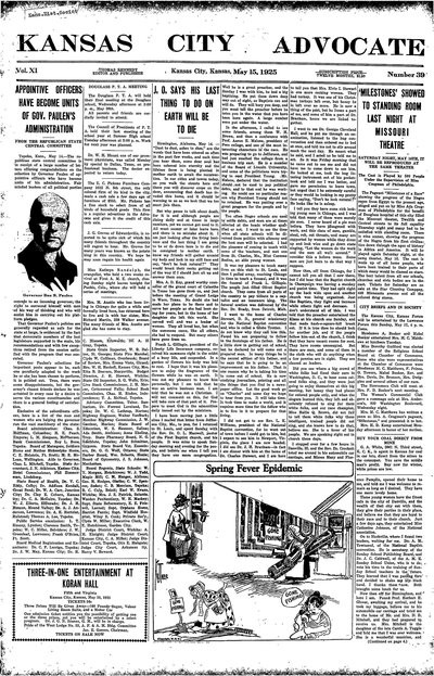 Kansas City Advocate, May 15, 1925